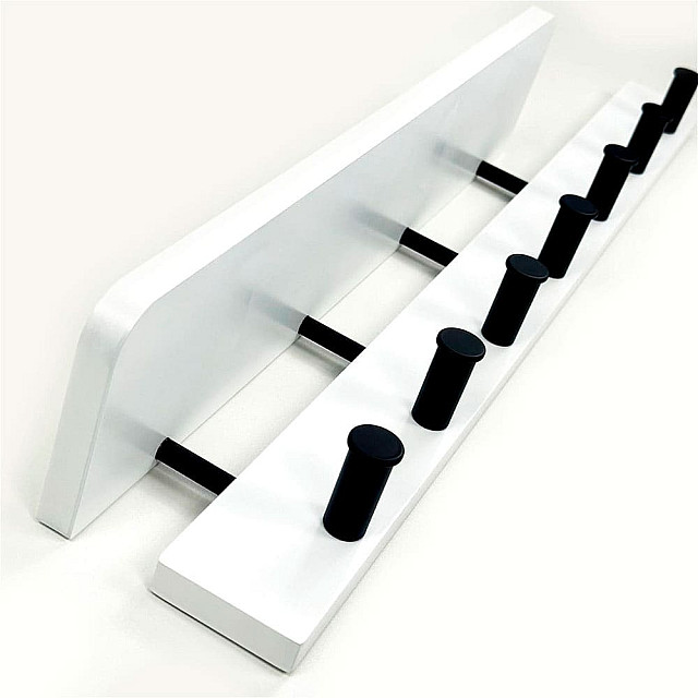 Вешалка HomeKo ATS-041 настенная 69*11*10 см 7 крючков черно-белая