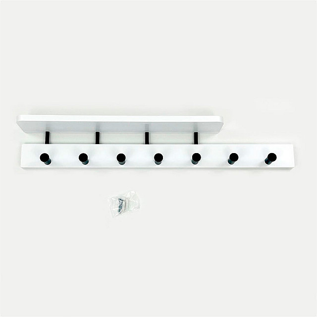 Вешалка HomeKo ATS-041 настенная 69*11*10 см 7 крючков черно-белая