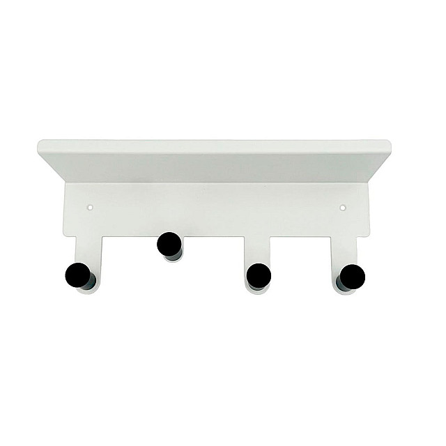 Вешалка HomeKo ATS-043 настенная 29*10*10 см 4 черных крючков черно-белая