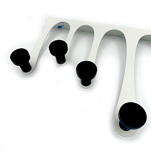 Вешалка HomeKo ATS-044 настенная 37*23*7 см 6 черных крючков черно-белая