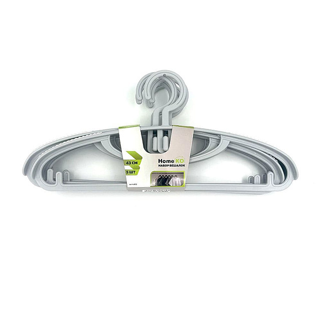 Вешалки HomeKo MU8013 с силиконовыми накладками антискользящие 5 шт