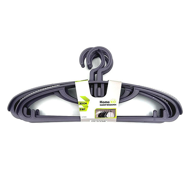 Вешалки HomeKo MU8013 с силиконовыми накладками антискользящие 5 шт