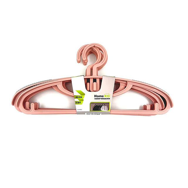 Вешалки HomeKo MU8013 с силиконовыми накладками антискользящие 5 шт
