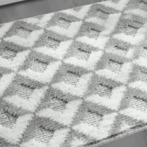 Коврик для ванной Illu xb24102136 клетка серый 48*78 мм