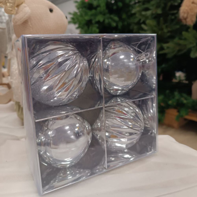 Набор шаров Калядны час Frosty Pattern O5318-655 8 см 4 шт