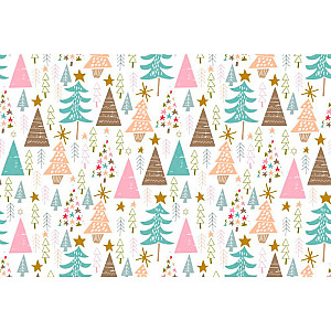Бумага подарочная Калядны час Bright Xmas trees YC533222 70*100 см