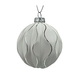 Шар Калядны час Veil White MX098 8 см