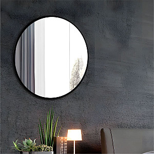 Зеркало Алмаз-Люкс Д-028 со шлифованной кромкой и УФ-печатью черный 50 см