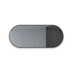 Зеркало Алмаз-Люкс Д-026 со шлифованной кромкой и черной УФ-печатью капсула 15 мм 50*120 см