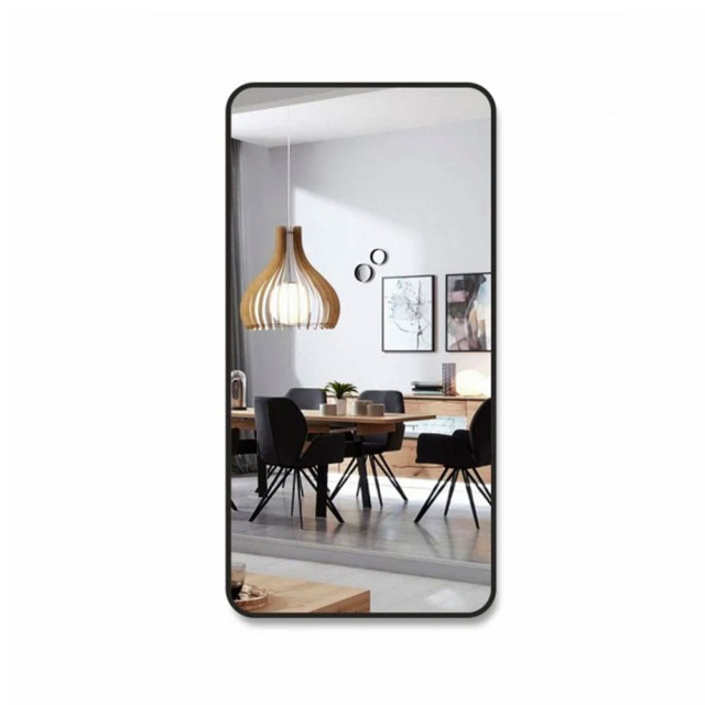 Зеркало Алмаз-Люкс Д-024 со шлифованной кромкой и черной УФ-печатью 15 мм 50*100 см