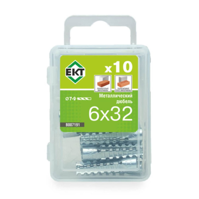 Дюбель металлический ЕКТ B007191 универсальный 6*32 мм 10 шт