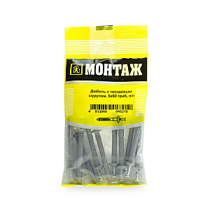 Дюбель с гвоздевым шурупом Монтаж BM001147 6*60 мм гриб 10 шт