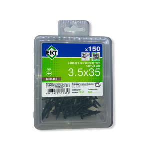 Саморез по гипсокартону 3.5*35 мм ЕКТ В008489 частый шаг в контейнере 150 шт