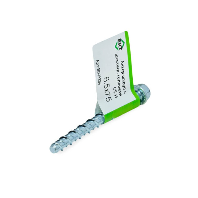 Анкер-шуруп 6.5*75 мм ЕКТ B009386 с шестигранной головкой