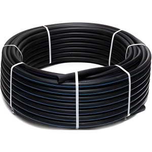 Труба напорная питьевая Акваком 00026726 ПЭ100 50*2.4 мм SDR 21 черная с синей полосой