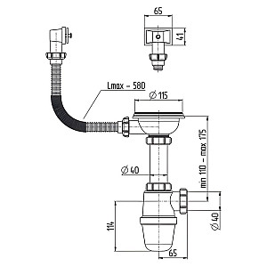 Сифон для кухни Aquant В0145Р 3 1/2