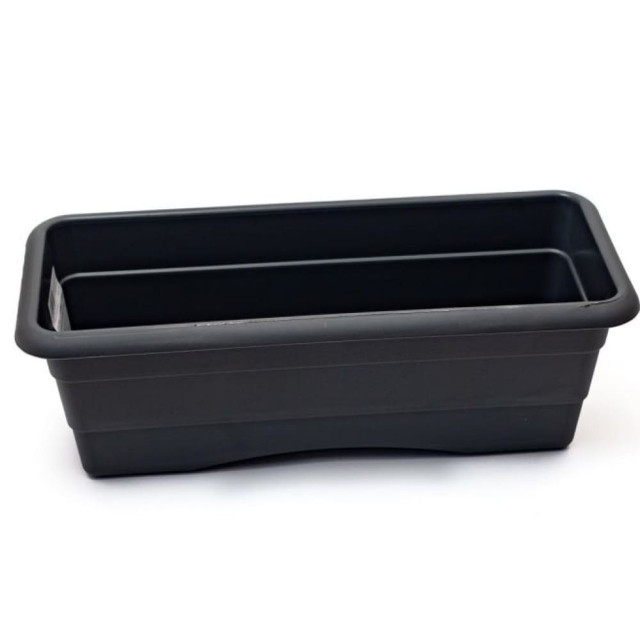 Ящик балконный Гарденпласт №1 графит 400*140 мм