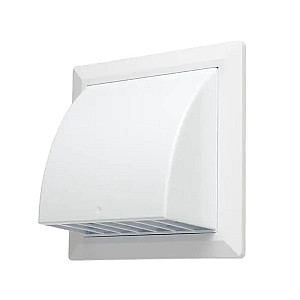Вентрешетка Storm KF-1717-F100W 170*170 мм фасадная с обратным клапаном и фланцем 100 мм белая