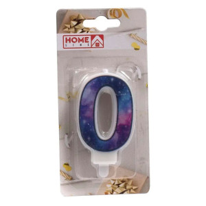 Свеча для торта Home Line Цифра 0 DM0016C-9/0 код 225958 4.5*7.5 см