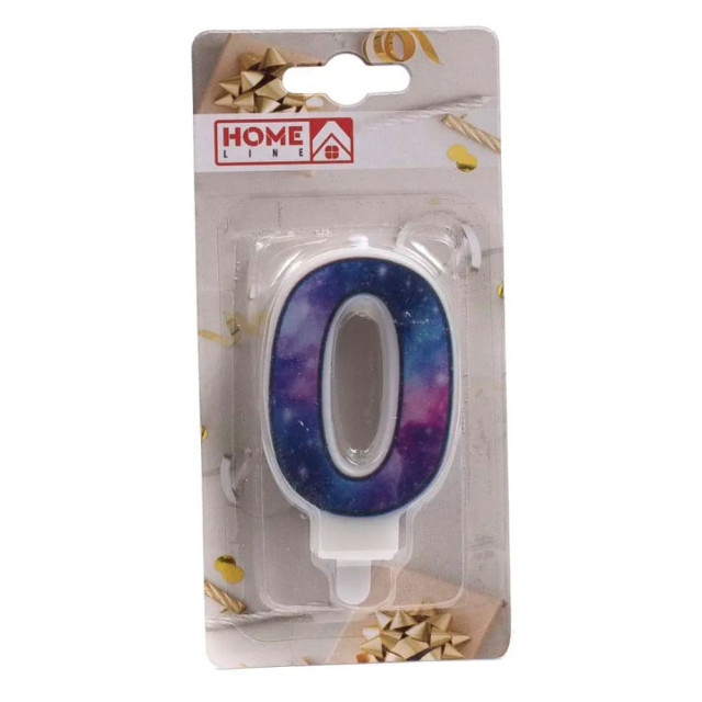 Свеча для торта Home Line Цифра 0 DM0016C-9/0 код 225958 4.5*7.5 см