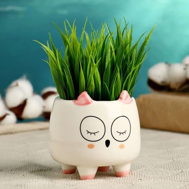 Кашпо для цветов керамическое Совенок 8*8*8 см