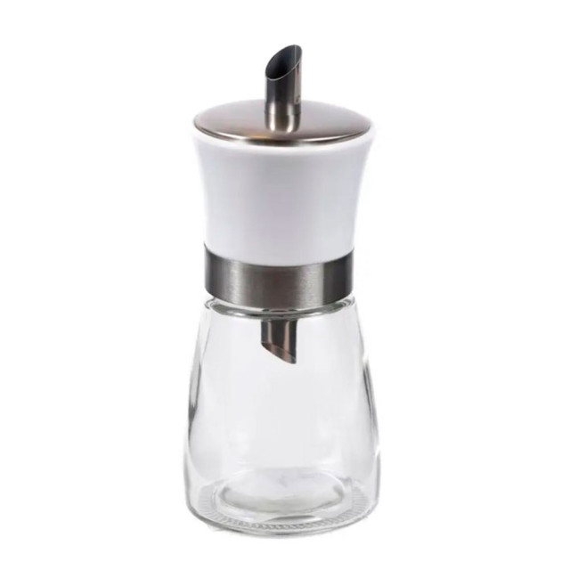 Сахарница с дозатором 52052-5 код 243013 стекло/металл 6.5*14 см 180 мл