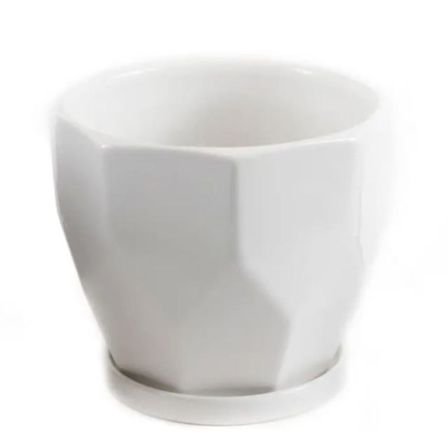 Горшок для цветов HY70016-1 керамический с подставкой 20.5*19.5 см