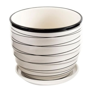 Горшок для цветов TX84115-2 керамический с подставкой 17*15.5 см