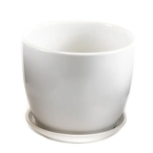 Горшок для цветов TX93003-2 керамический с подставкой 17*16 см