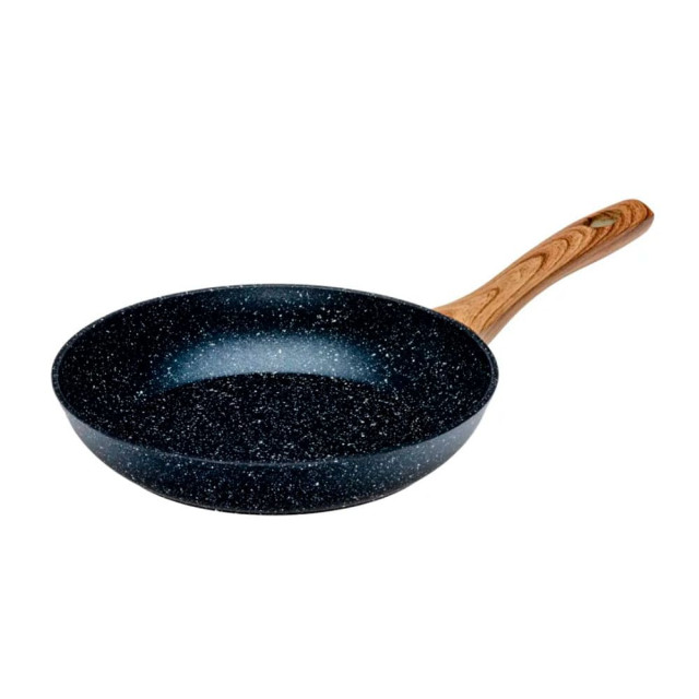 Сковорода Fresca Black Granite 704654 код 252206 алюминиевая с антипригарным мраморным покрытием 24*4.5 см
