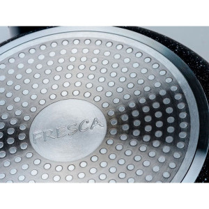 Сковорода Fresca Black Granite 704654 код 252206 алюминиевая с антипригарным мраморным покрытием 24*4.5 см