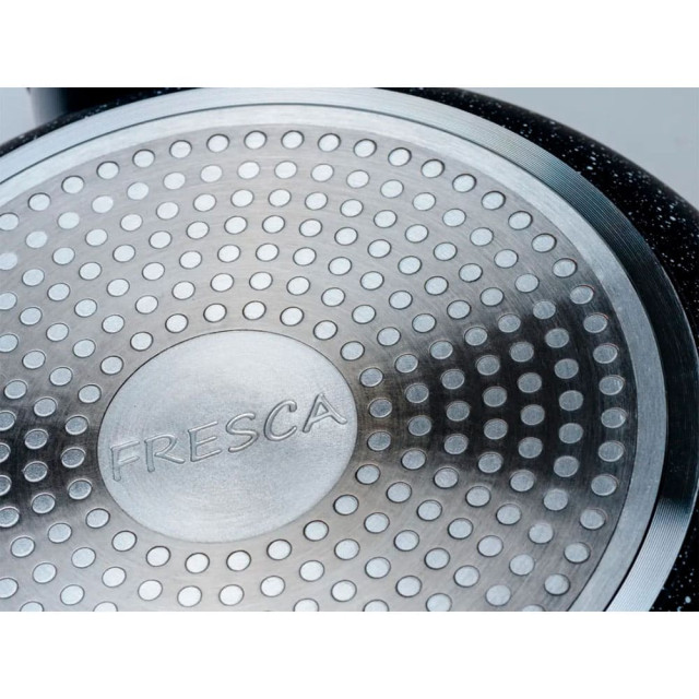 Сковорода Fresca Black Granite 704654 код 252206 алюминиевая с антипригарным мраморным покрытием 24*4.5 см