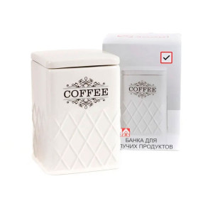 Банка для сыпучих продуктов Home Line Орлеан Coffee HC21B25C код 256365 керамическая 1200 мл