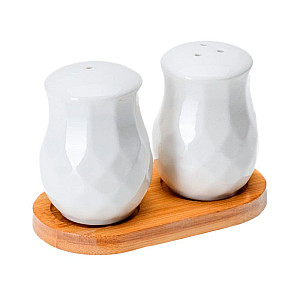 Набор для специй 26258636 код 269709 фарфоровый на бамбуковой подставке 2 предмета