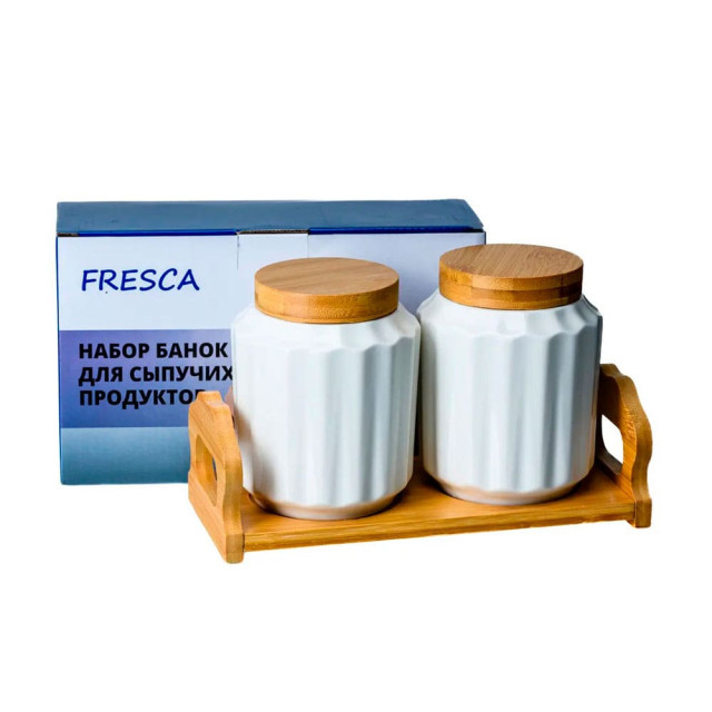 Набор банок для сыпучих продуктов Fresca 273966 фарфор 600 мл 2 шт