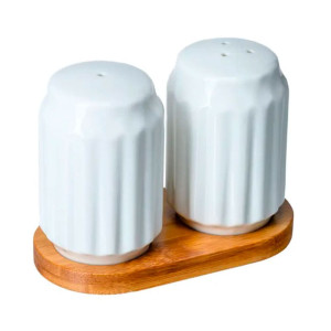 +Набор для специй Fresca PJ03422 код 274000 фарфоровый на бамбуковой подставке 2 предмета