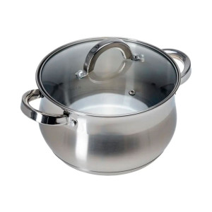 Кастрюля Fresca Elisa New BB102438 из нержавеющей стали со стеклянной крышкой 3.9 л