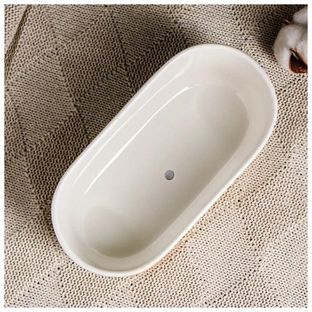 Кашпо керамическое с деревянной подставкой Эко Бонсай 17*9*6 см