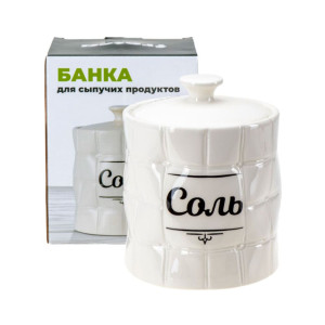 Банка для сыпучих продуктов Fresca Соль QC24B37Сл керамическая 850 мл