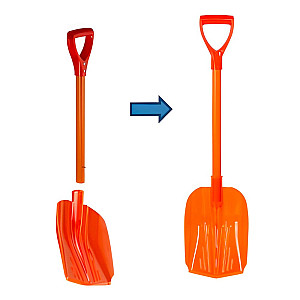 Лопата автомобильная со съемной ручкой оранжевый флюр