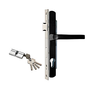 Замок калиточный Arni с ручкой на планке черный