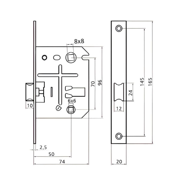 Защелка сантехническая Arni 170 AB