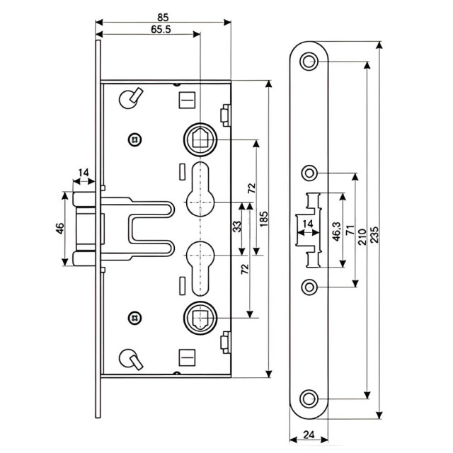 Замок противопожарный Arni 2000