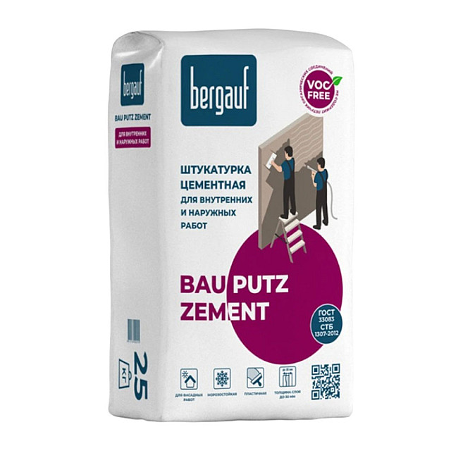 Штукатурка Bergauf Bau Putz Zement цементная 25 кг