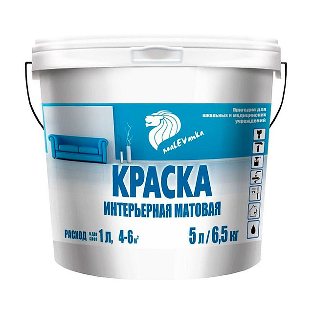 Краска Malevanka Интерьер 3 белая 5 л