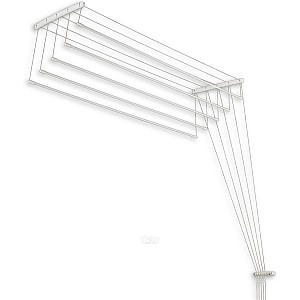 Сушилка потолочная Perfecto Linea 36-002181 стальная 5 стержней белая 1.8 м