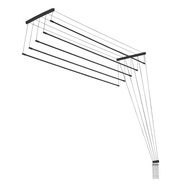 Сушилка потолочная Comfort Alumin Group Black Style алюминиевая 5 прутьев 1.5 м