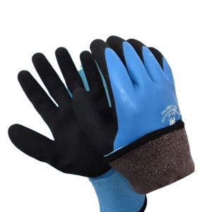 Перчатки полиэстровые 8910077 Синие с усиленным латексным покрытием с внутренней ворсовой подкладкой