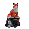 Фигура садовая Лиса на пне №2 30*40 см