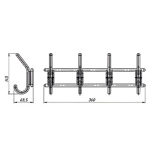 Вешалка Металлист МЕ0000000000679 4-х крючковая пластмасса снежно-белая